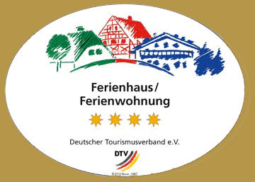 Der DTV (Deutscher Tourismusverband e. V.) verleiht unseren Ferienwohnungen 4 Sterne. Der DTV (Deutscher Tourismusverband e. V.) verleiht unseren Ferienwohnungen 4 Sterne.